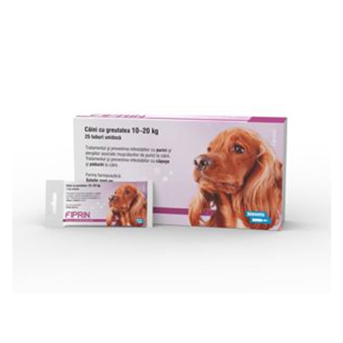 Solutie antiparazitara, Fiprin Spot Dog M, 25 x 1,34 ml Bioveta