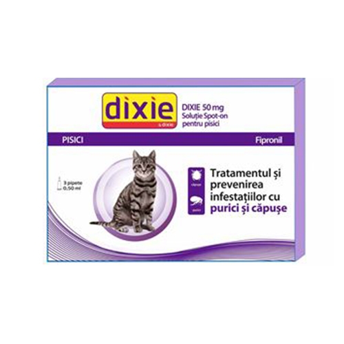 Solutie antiparazitara, Dixie Spot On Cat, 0.5 ml x 30 buc imagine