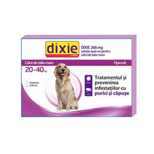 Solutie antiparazitara, Dixie Spot On Dog L, 2,68 ml x 3 buc petmart