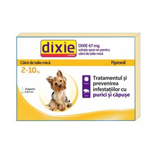 Solutie antiparazitara, Dixie Spot On Dog S, 0,67 ml x 3 buc imagine