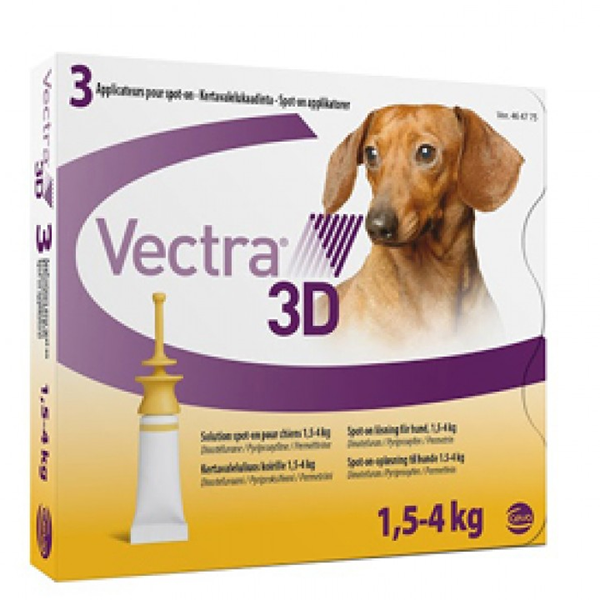 VECTRA 3D 1,5-4 kg/ 3 pipete Ceva Sante imagine 2022