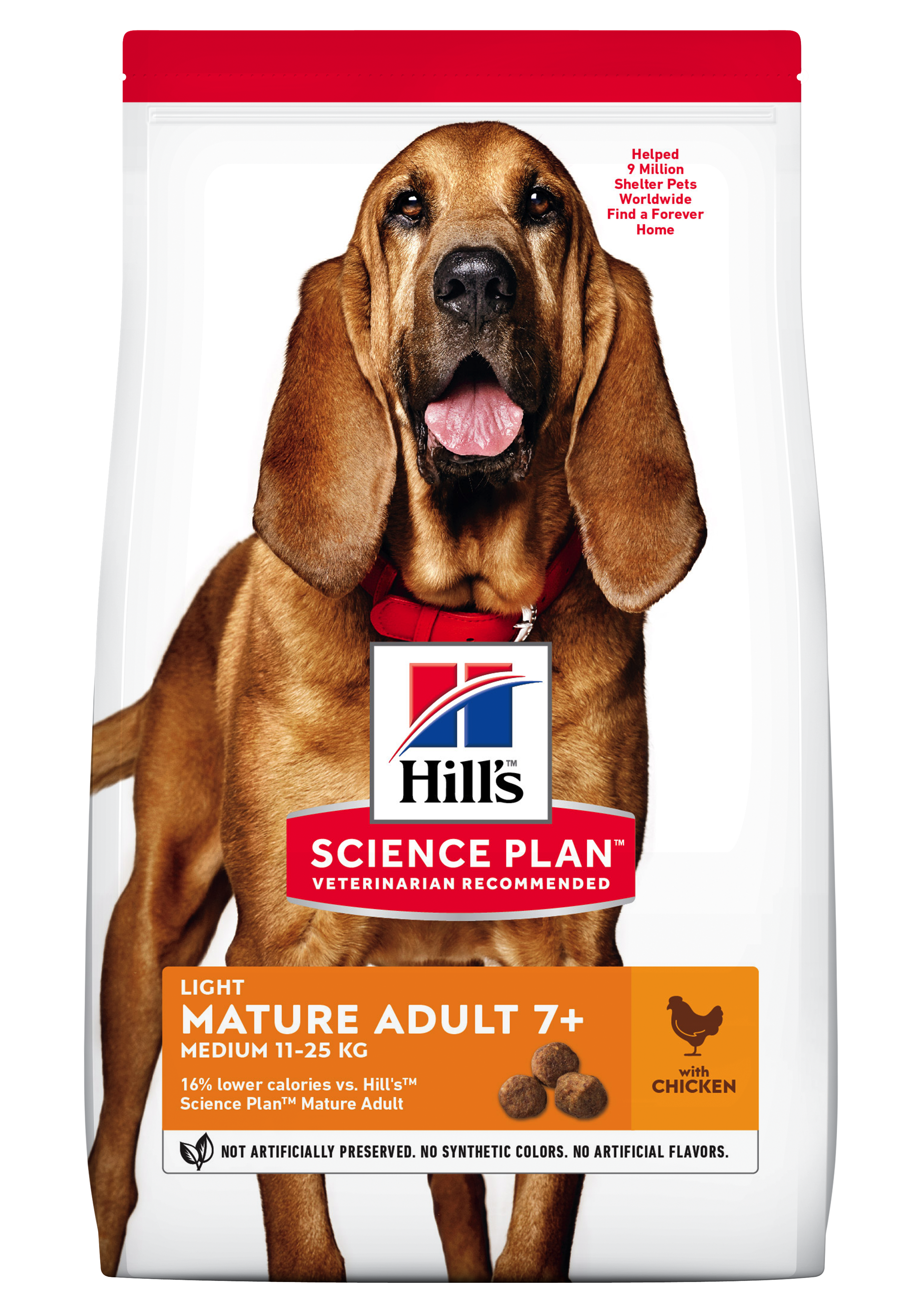 Hill's SP Mature Adult 7 Plus Light Medium Breed hrană pentru câini cu pui, 14 kg imagine