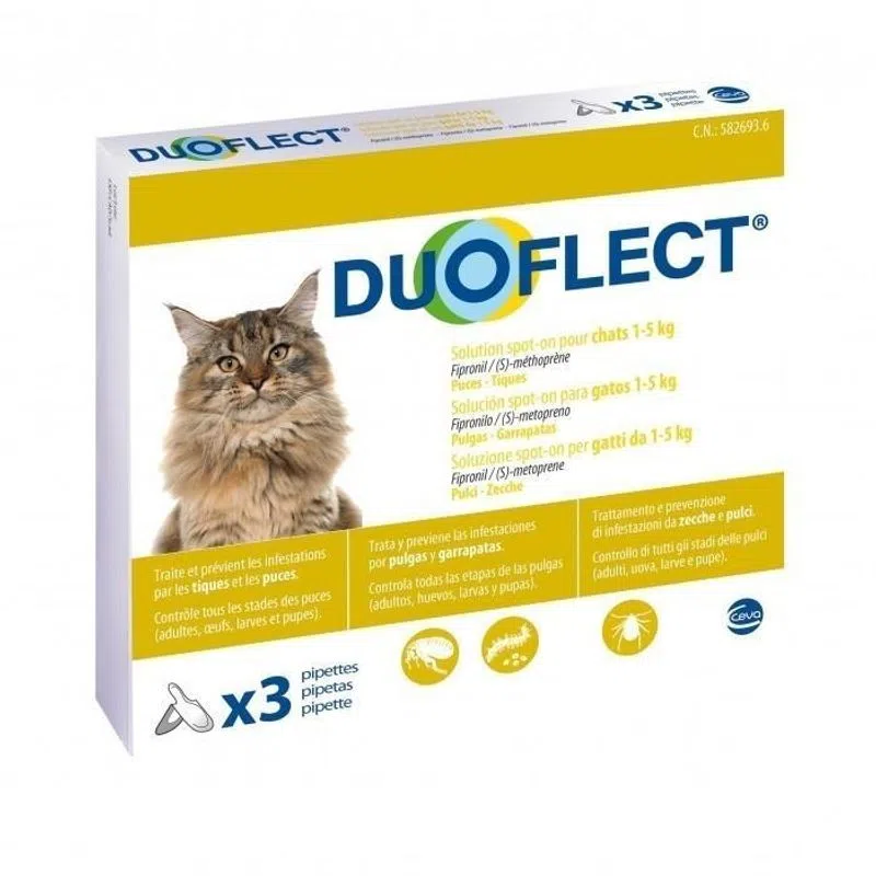 Duoflect CAT, 3 pipete, 0.5-5 kg Ceva Sante