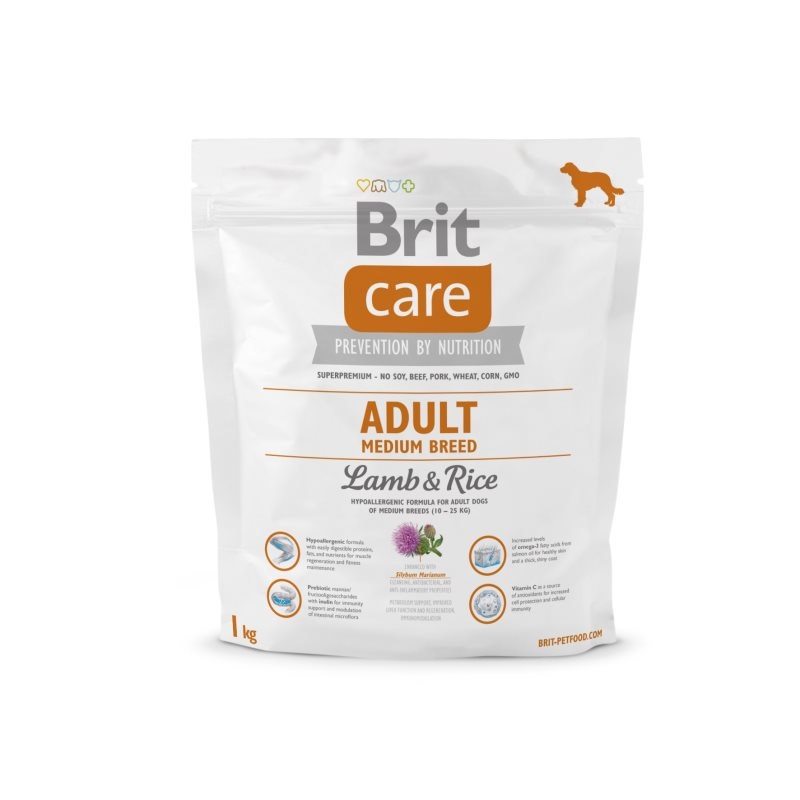Brit Care Adult Medium Breed Lamb & Rice, 1 kg Brit imagine 2022