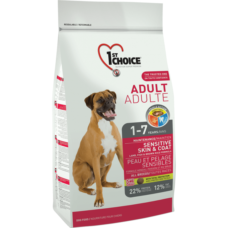 1St Choice Dog Adult All Breeds Sensitive Skin & Coat, 2.72 Kg