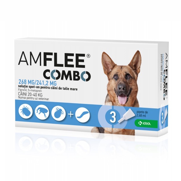 AMFLEE COMBO DOG 268 mg, L (20-40 kg) x 3 pipete KRKA imagine 2022