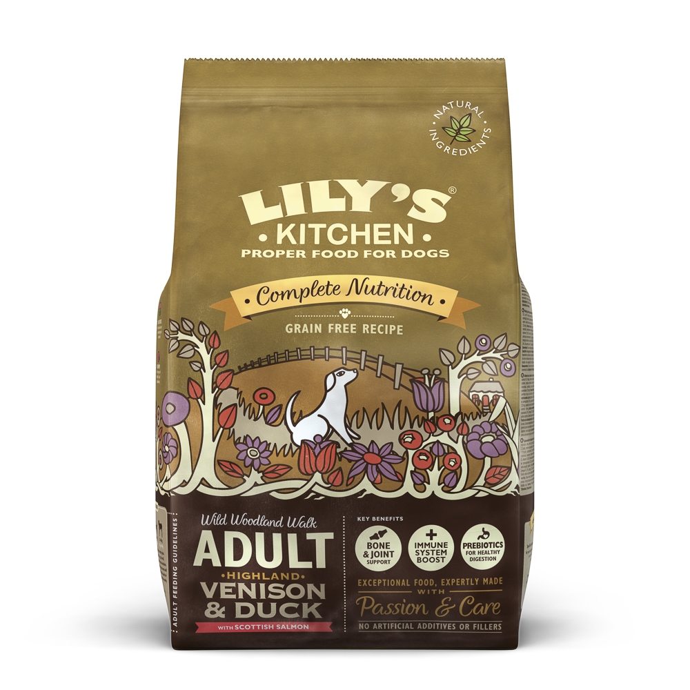 Mancare uscata caini, lily's kitchen, complete nutrition adult, highland venison and duck, 2.5 kg