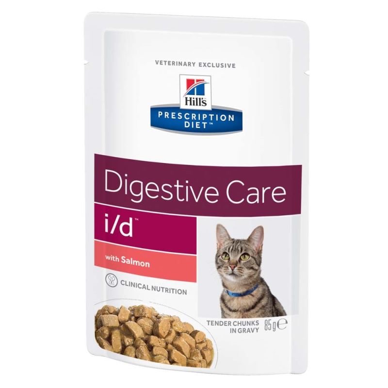 Hill's pd i/d digestive care hrana pentru pisici cu somon 85 g (plic)