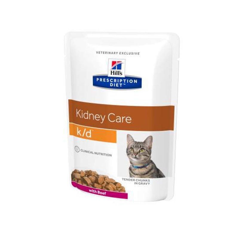 Hill's pd k/d kidney care hrana pentru pisici cu vita 85 g (plic)