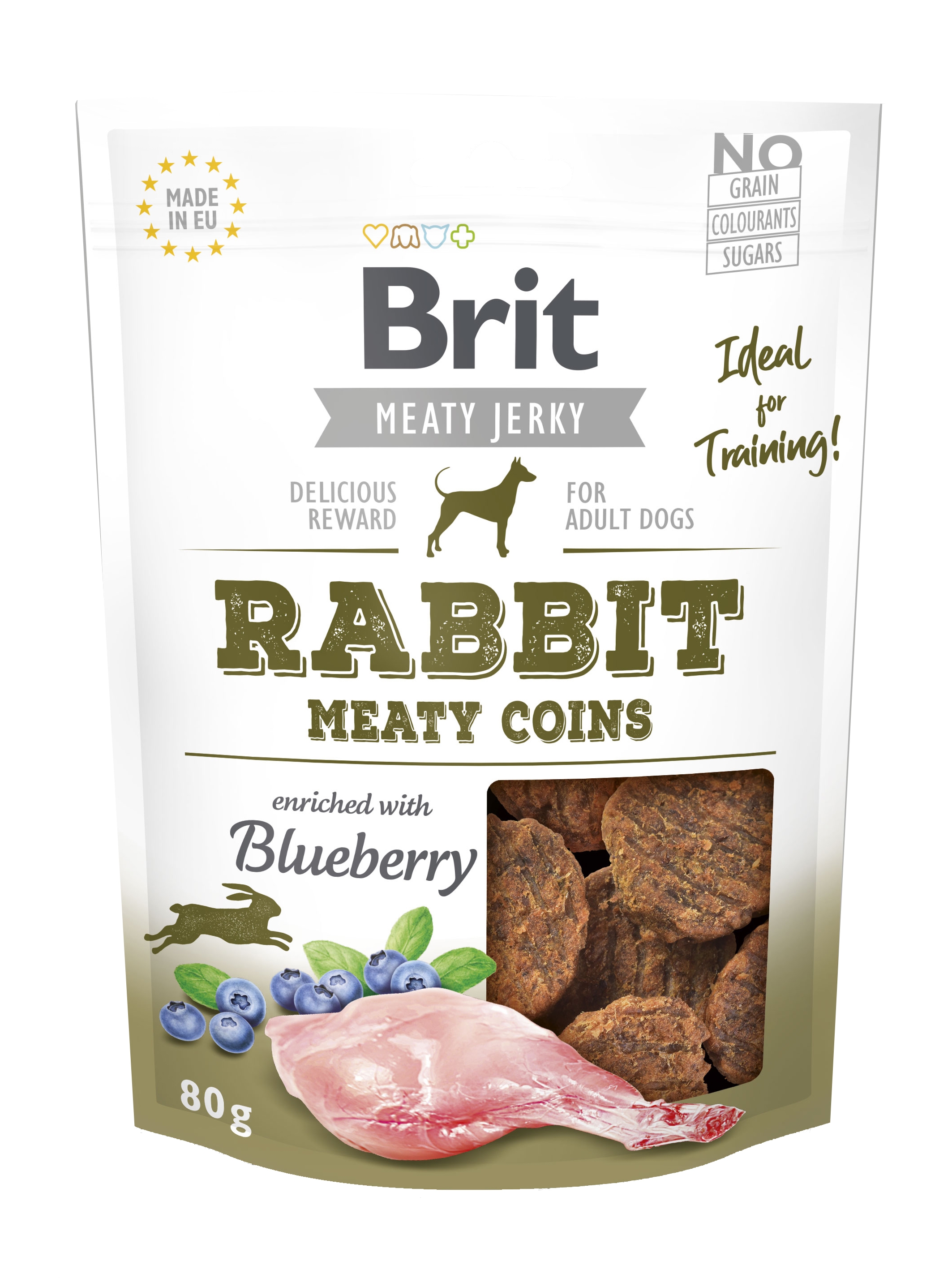 Brit Dog Jerky Rabbit Meaty Coins, 80 g Brit imagine 2022
