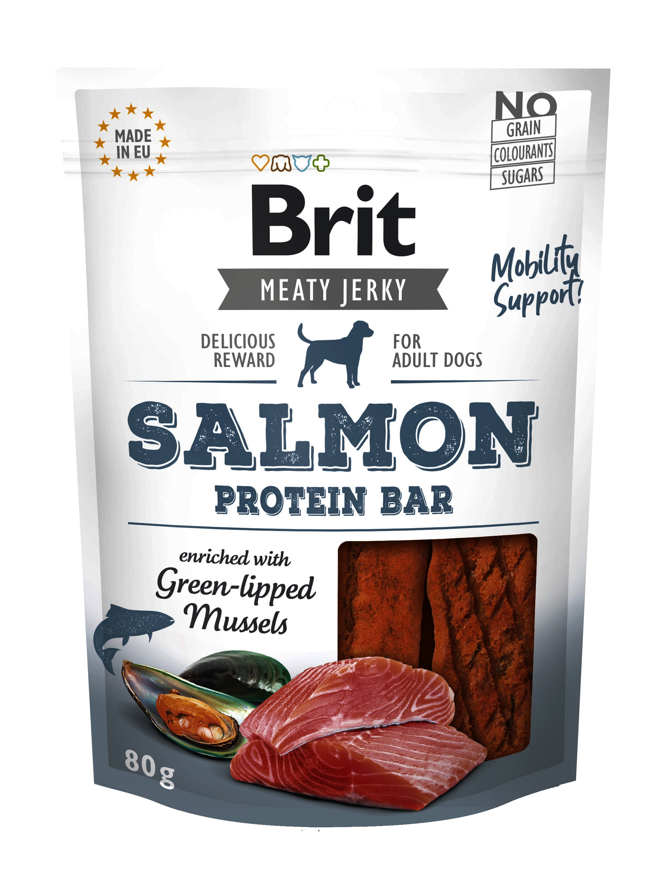 Brit Dog Jerky Salmon Protein Bar, 80 g Brit