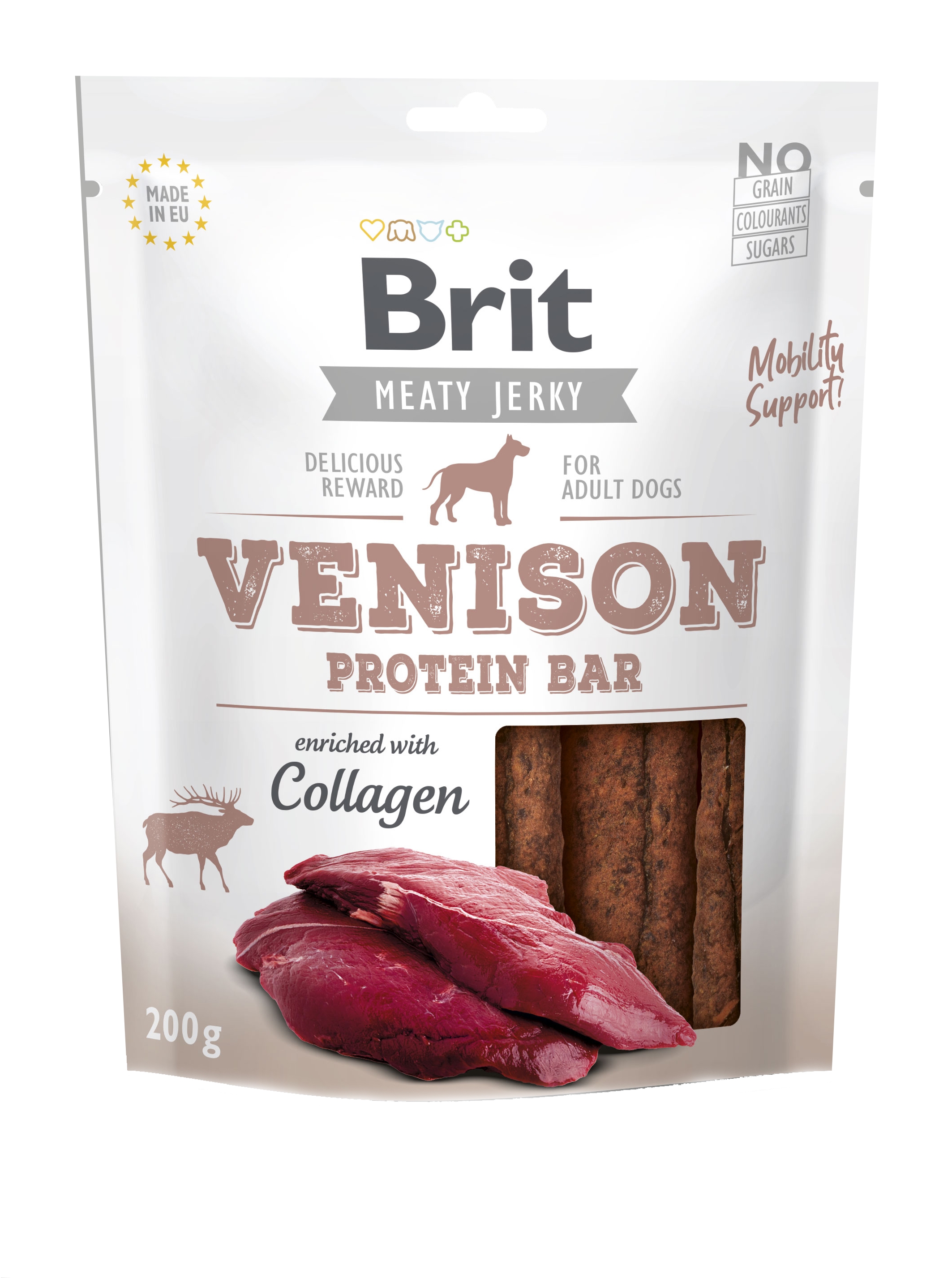 Brit Dog Jerky Venison Protein Bar, 200 g Brit imagine 2022