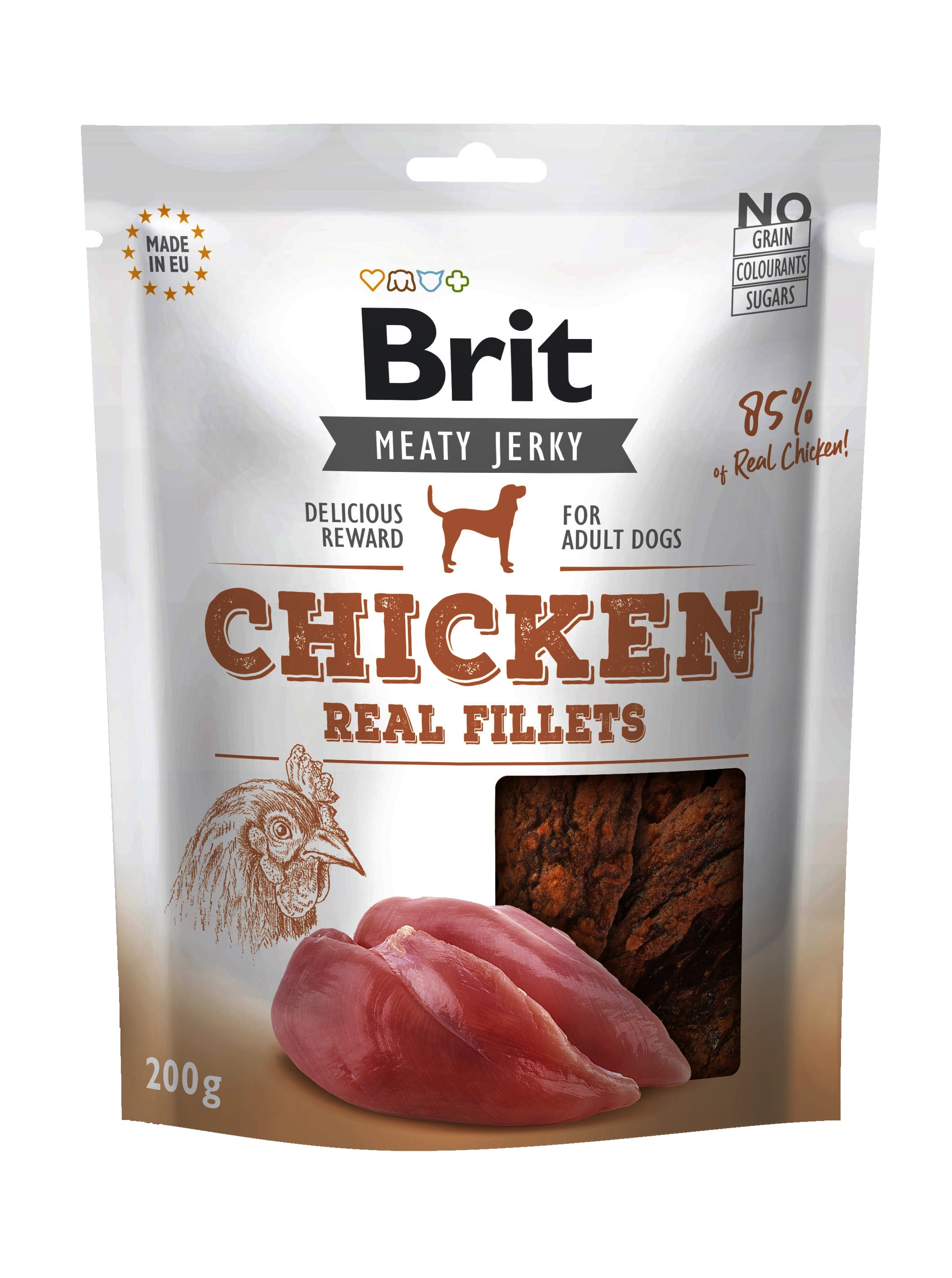 Brit Dog Jerky Chicken Fillets, 200 g Brit imagine 2022