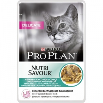 Pro Plan Delicate NutriSavour Peste Oceanic, 85 g imagine