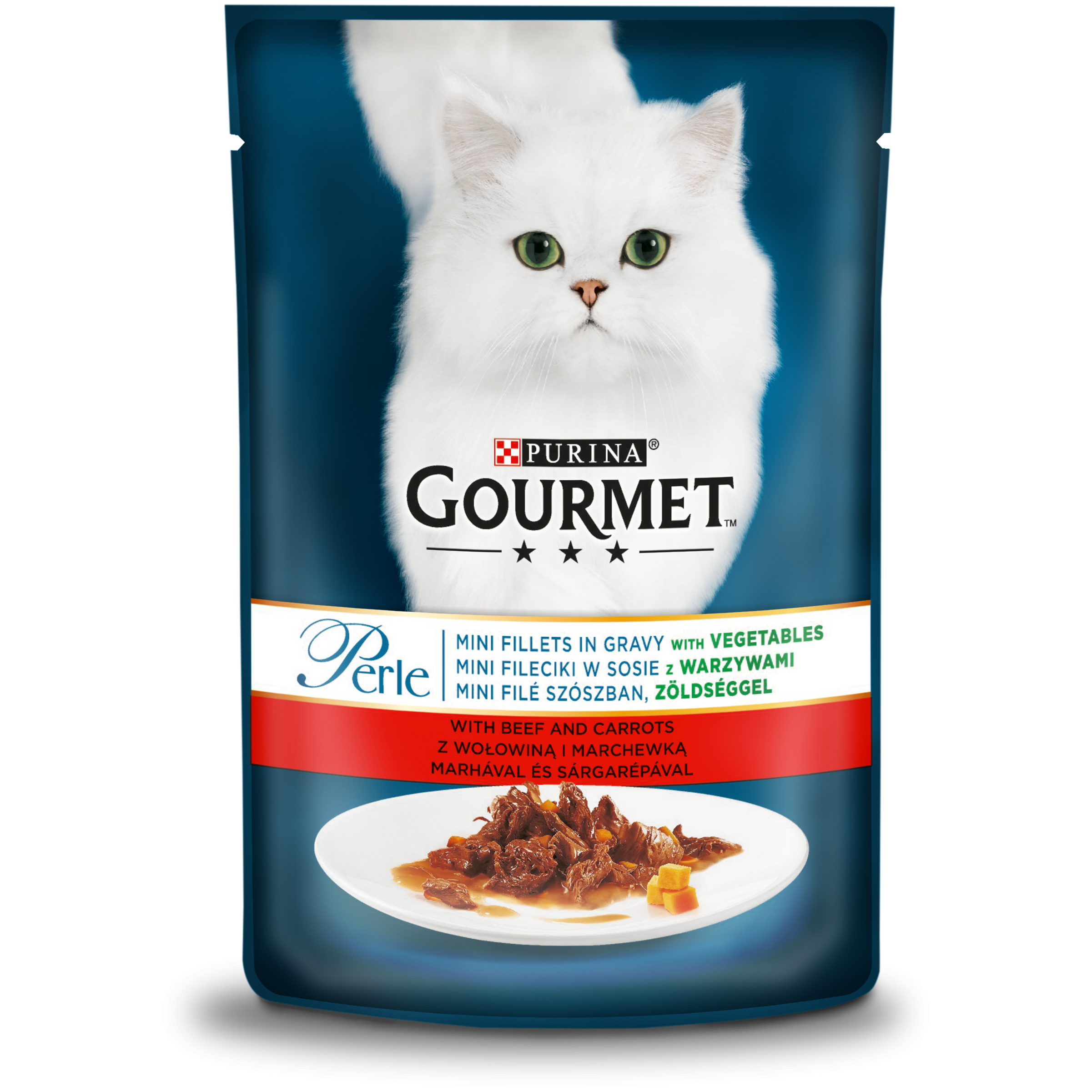 GOURMET PERLE cu Vita, Morcovi, Legume in sos, 85 g Gourmet imagine 2022