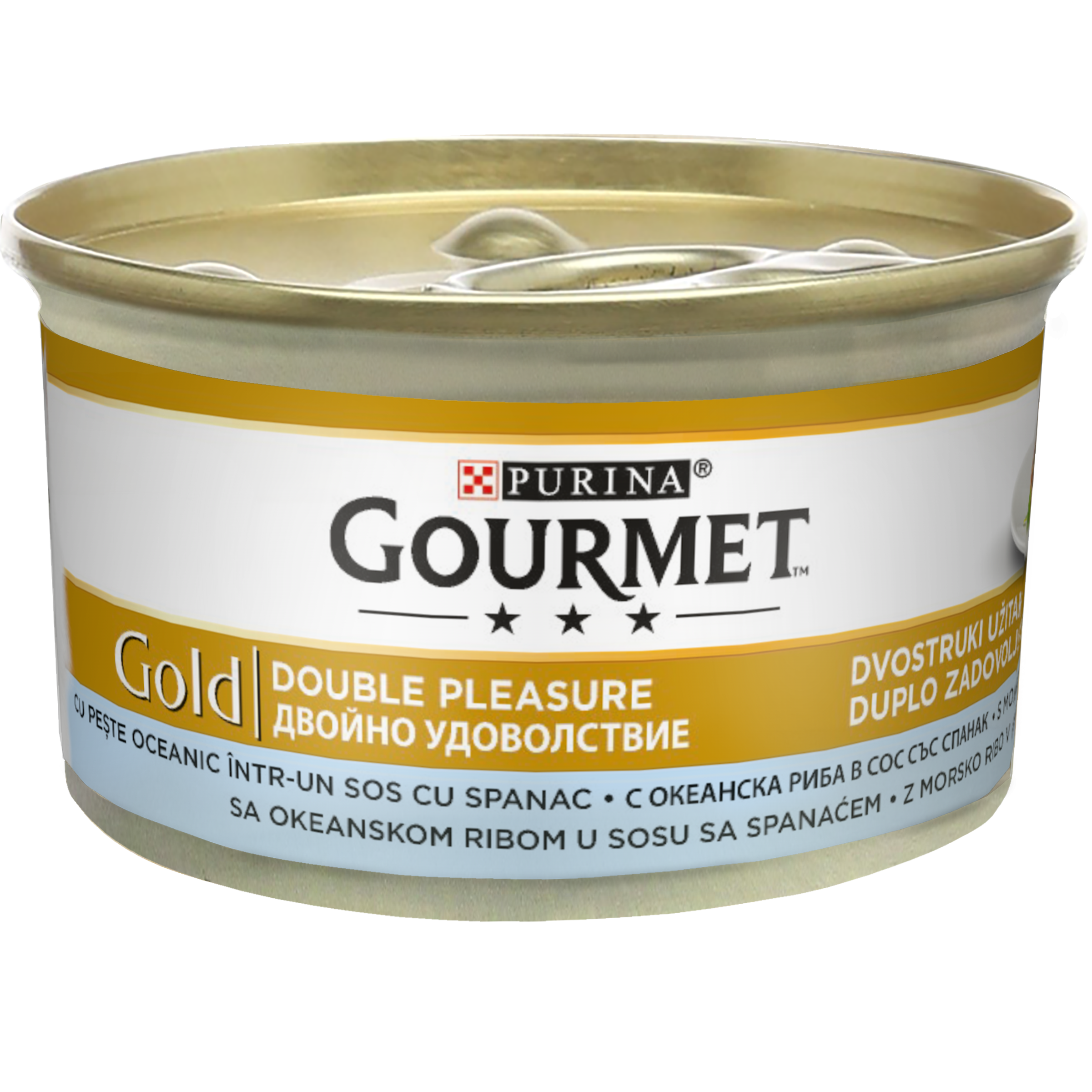 Gourmet Gold Double Pleasure Peste Oceanic si Spanac, 85 g Gourmet