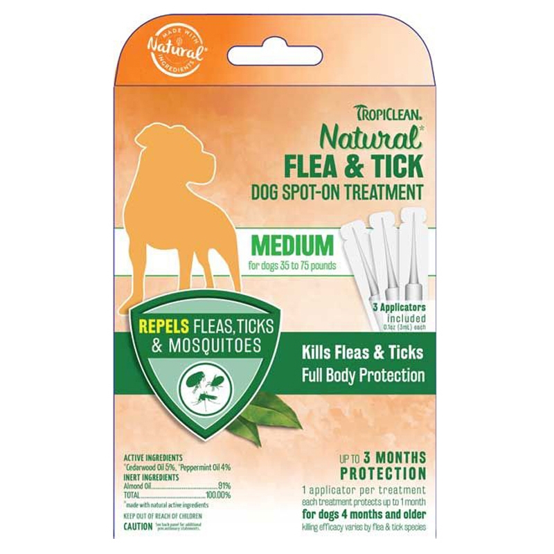 Pipeta antiparazitara, Tropiclean Medium Dog Spot-On, 3ml x 3 buc petmart.ro imagine 2022
