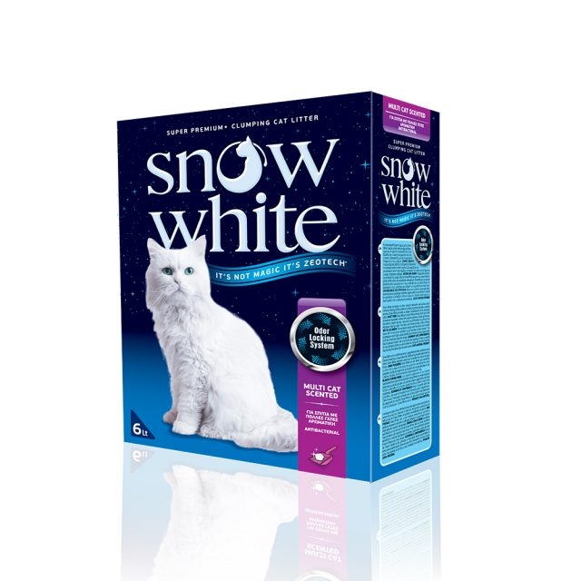 Nisip litieră Snow White, Multi Cat Parfumat, 12L, pentru casele cu mai multe pisici petmart