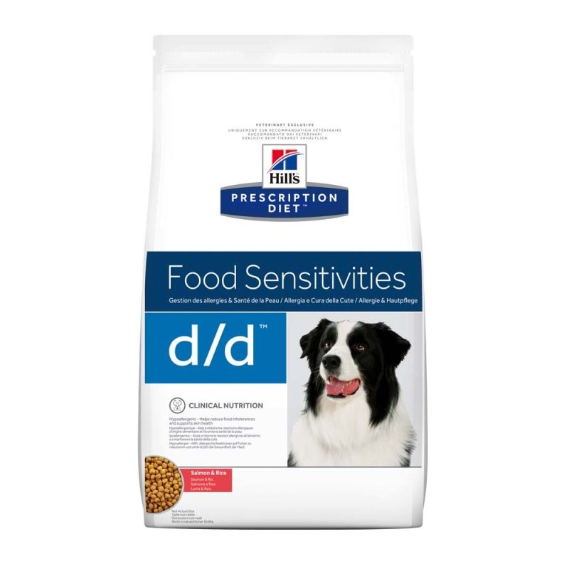 Hill\'s PD d/d Food Sensitivities hrana pentru caini cu somon si orez 12 kg
