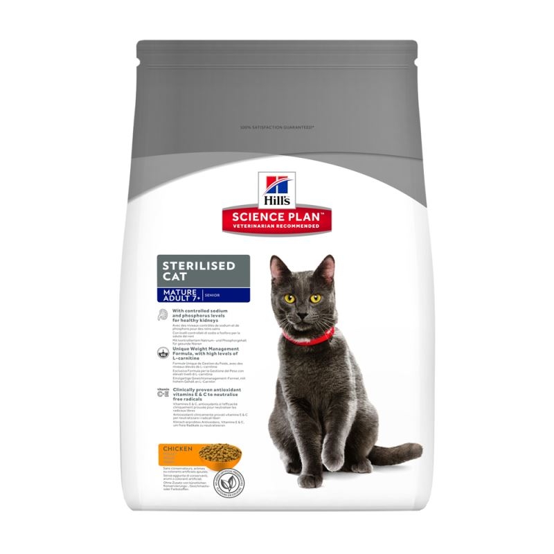 Hill\'s SP Mature Adult Sterilised Cat hrana pentru pisici cu pui 3.5 kg