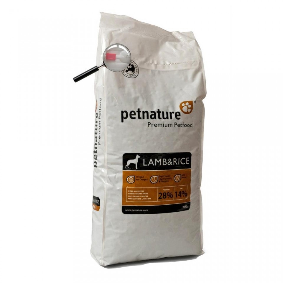 Petnature Lamb & Rice, hrana uscata premium, 20 kg Elmubas