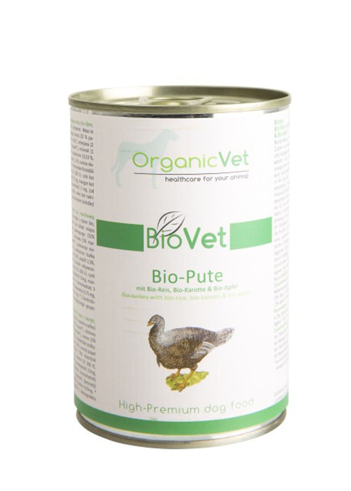 OrganicVet Biovet, curcan, orez, morcovi si mere organice, 400 g petmart