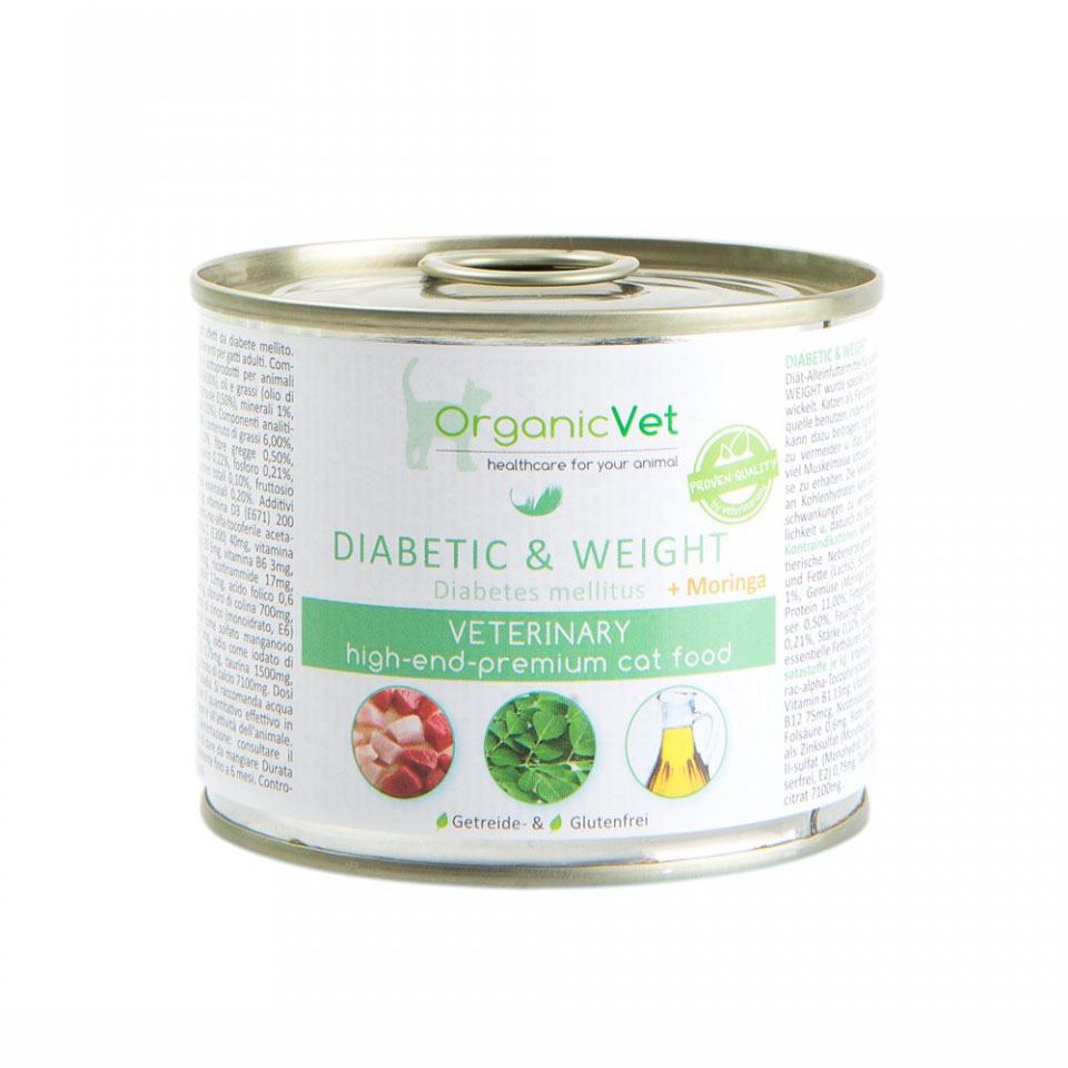 OrganicVet Feline Veterinary, Diabet zaharat/ probleme de greutate, 200 g OrganicVet