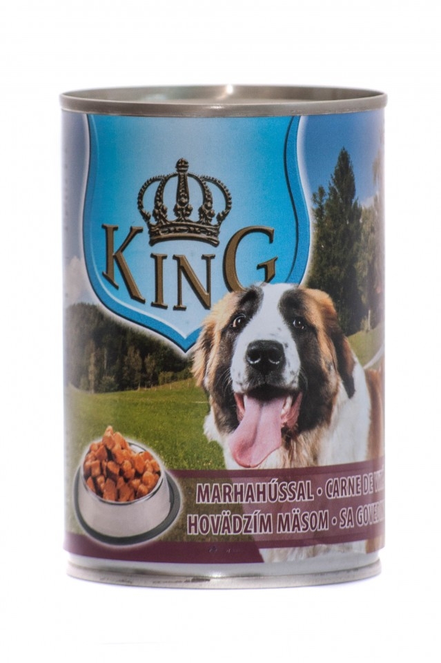 King Dog, conserva cu carne de vita, 415 g petmart.ro