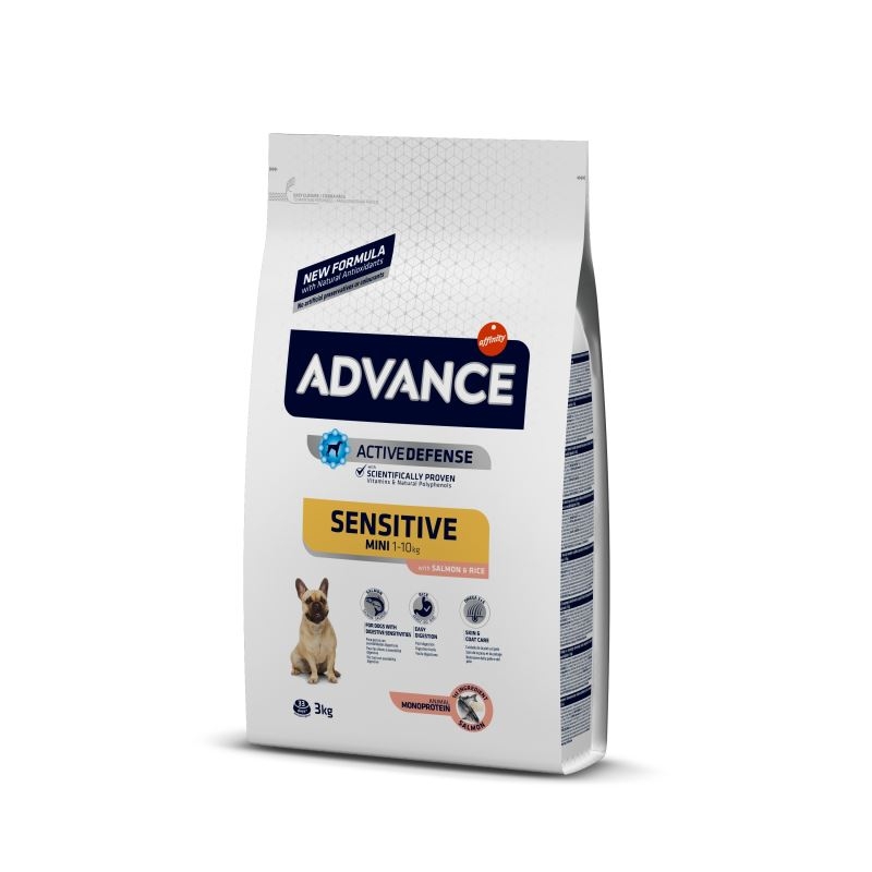 Advance dog mini sensitive somon & orez, 3 kg