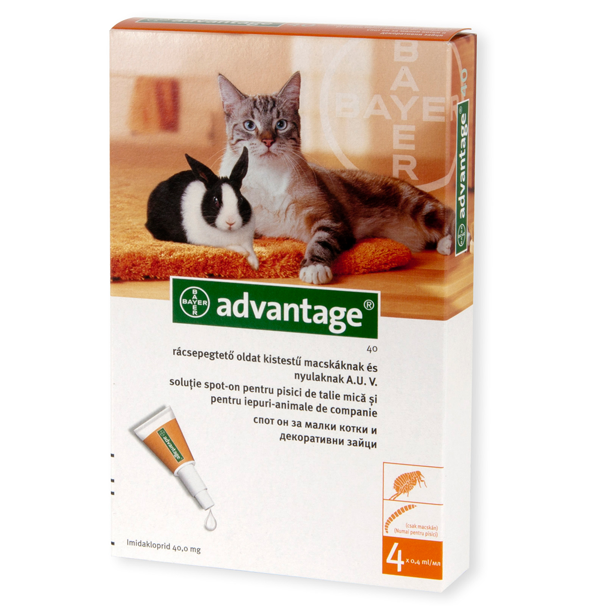 Advantage 40 Pisica / Iepure, 4 pipete Bayer