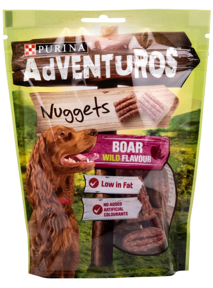 Recompense caini, Purina Adventuros Nuggets, Boar Wild, 6 x 90 g