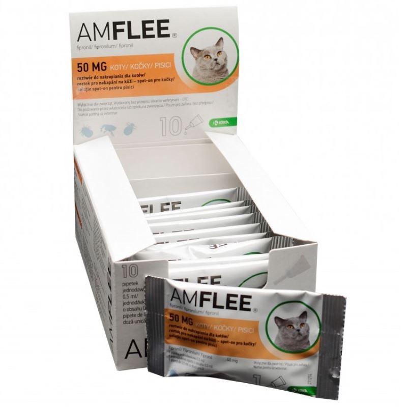 AMFLEE CAT 50 mg spot-on, 10 pipete KRKA imagine 2022