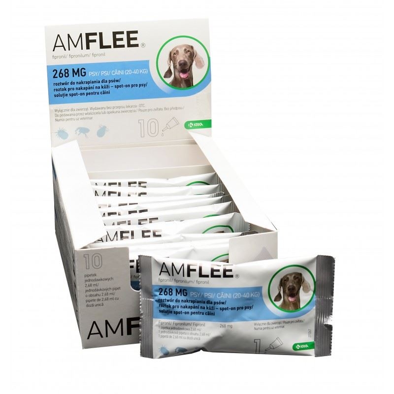 AMFLEE DOG 268 mg spot-on, L (20-40 Kg), 10 pipete KRKA imagine 2022