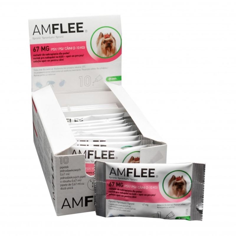 AMFLEE DOG 67 mg spot-on, S (2-10 Kg), 3 pipete KRKA