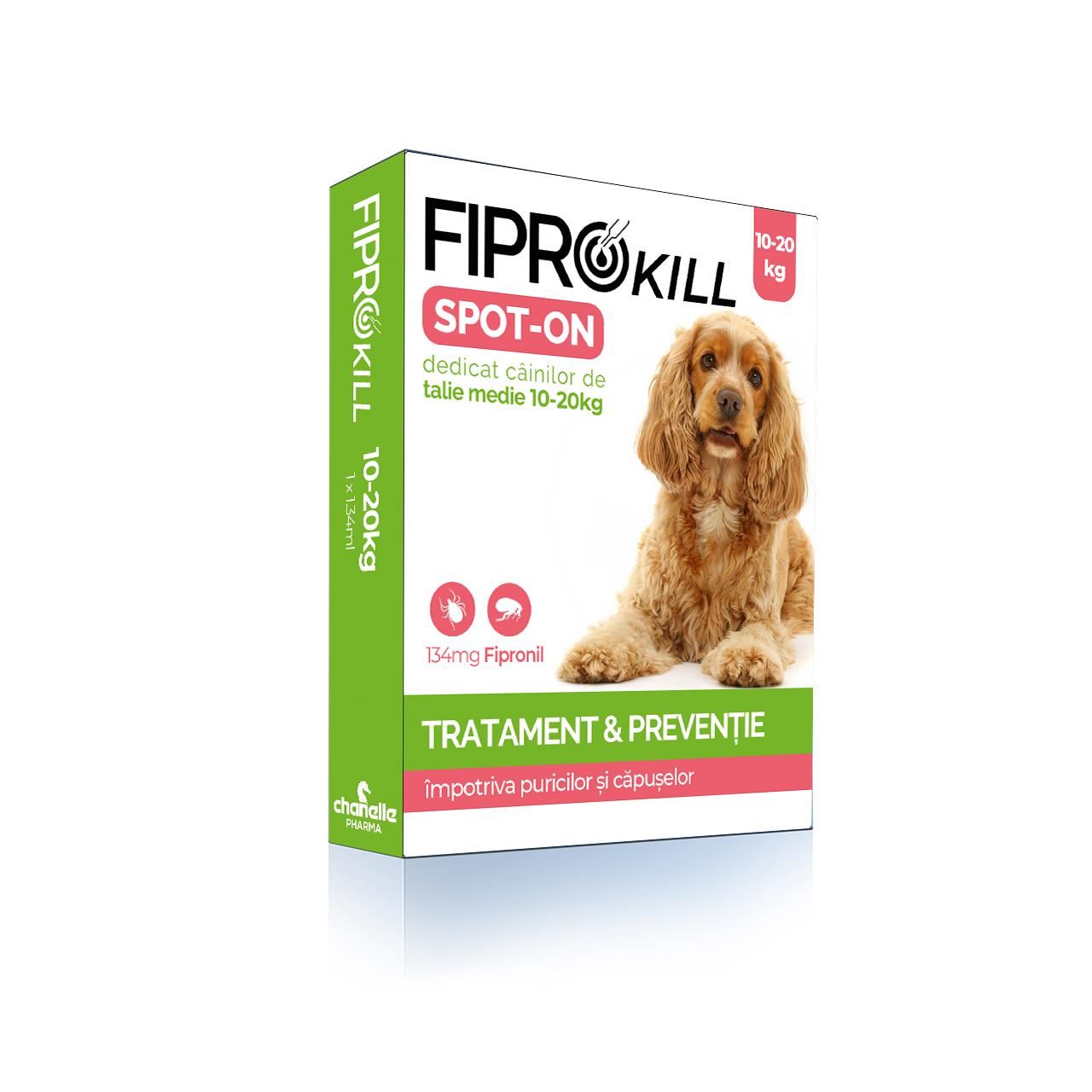 Antiparazitar Extern Pentru Caine 10-20 Kg Fiprokill Dog “M” 134 Mg Spot-on 3 Pip/ Cut Chanelle