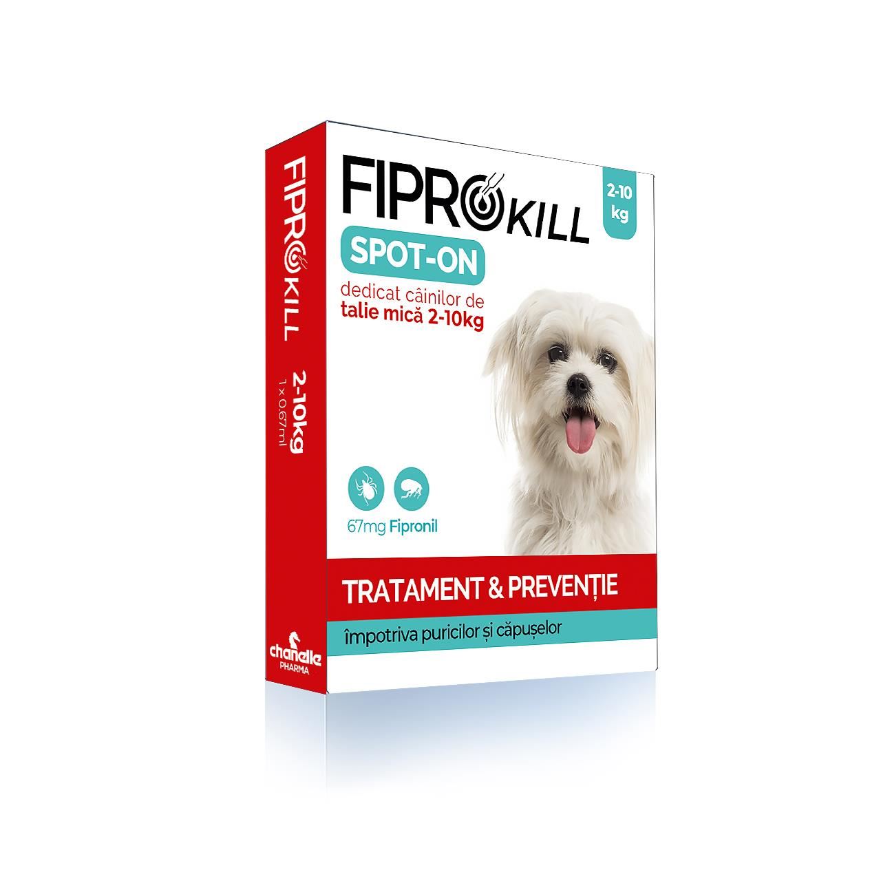 Antiparazitar Extern Pentru Caine 2-10 Kg Fiprokill Dog “S” 67 Mg Spot-on 3 Pip/ Cut Chanelle