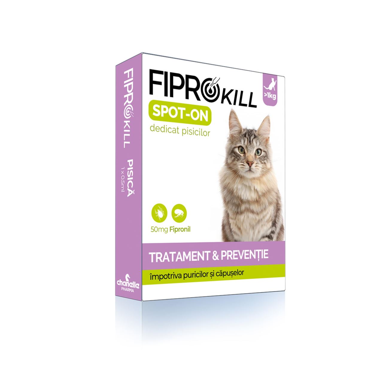 Antiparazitar Extern Pentru Pisica Fiprokill Cat 50 Mg Spot-on 3 Pip/ Cut Chanelle