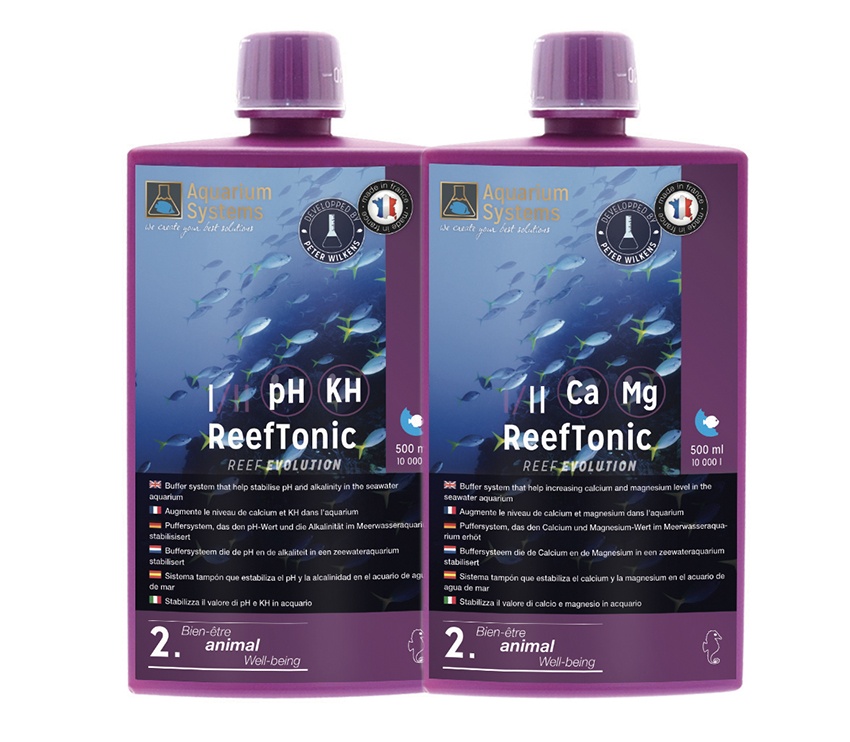 Aquarium Systems – Reef Tonic 1 & 2, 2x500ml – stabilizator pH, kH ,Ca petmart