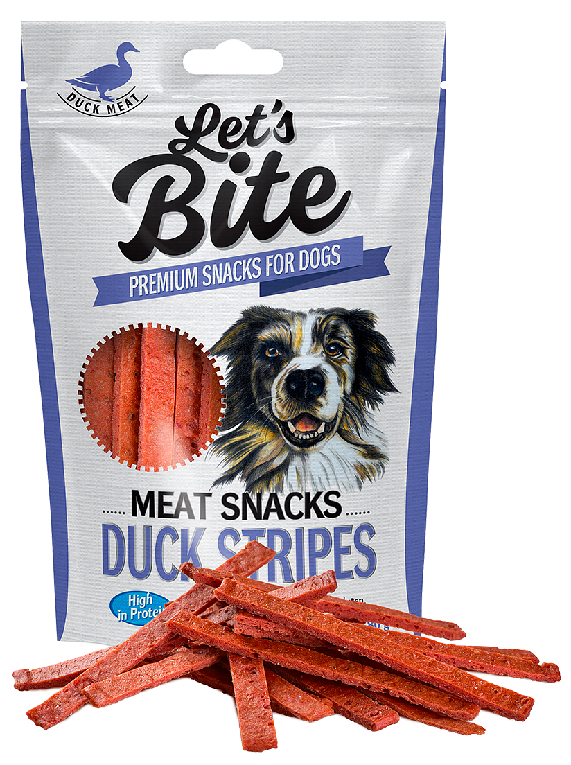 Brit let's bite meat snacks duck stripes, 80 g