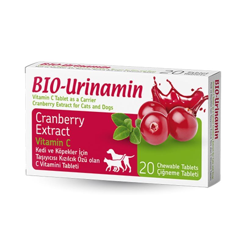 Vitamina C pentru caini si pisici, Bio PetActive Bio Urinamin, 20 tbl, 0.75g imagine