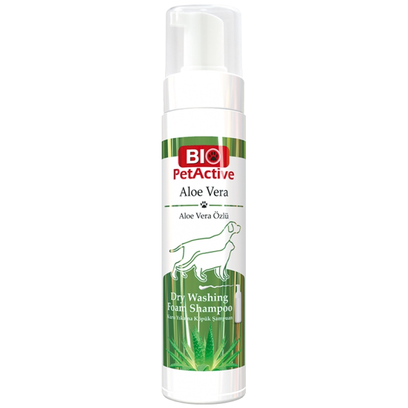 Sampon uscat, Bio PetActive Aloe Vera Dry Washing Foam Shampoo, 200 ml imagine