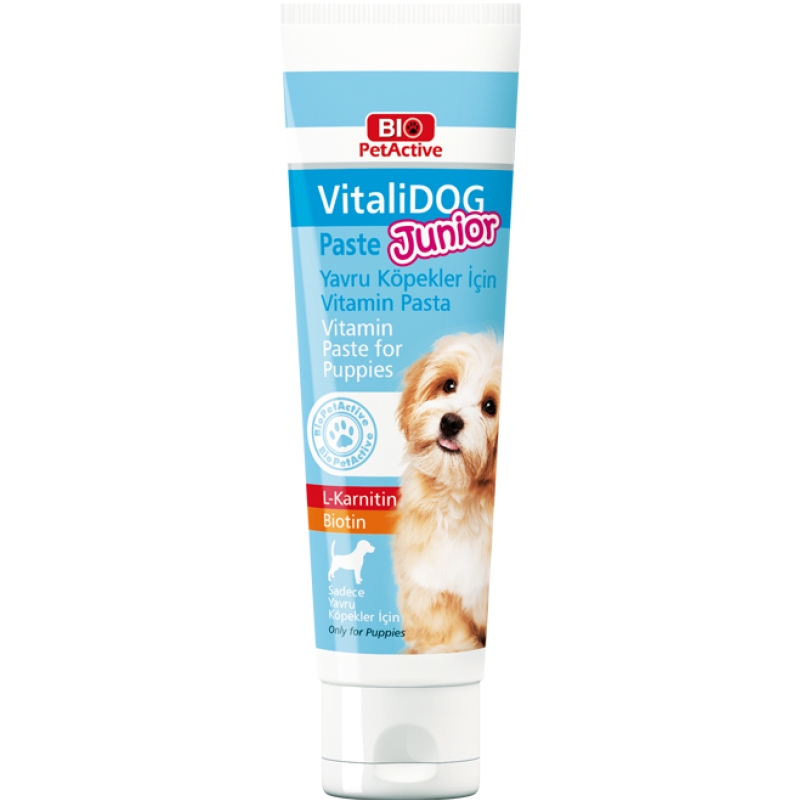 Pasta cu vitamine pentru puii de caine, Bio PetActive Vitali Dog Junior, 100 ml petmart