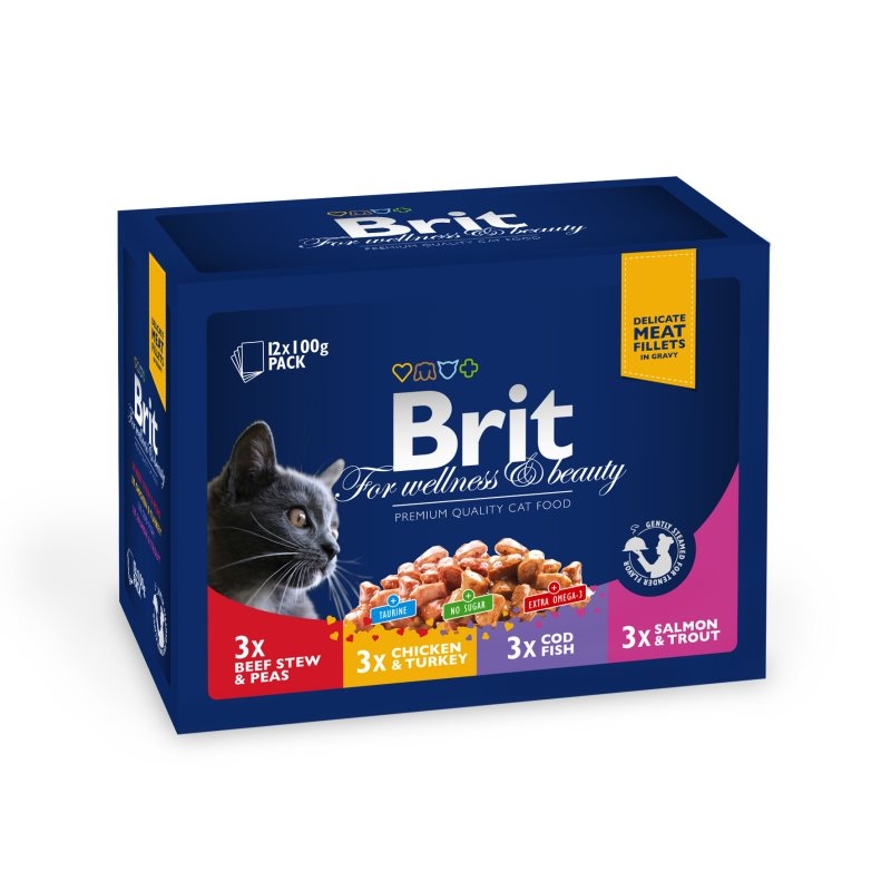 Brit premium cat plic family variety 12 plicuri x 100 gr