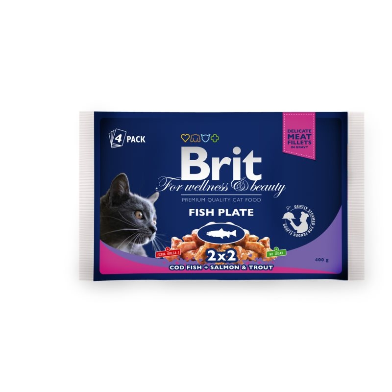 Brit Premium Cat multipack felii de peste 4 Plicuri x 100 gr imagine