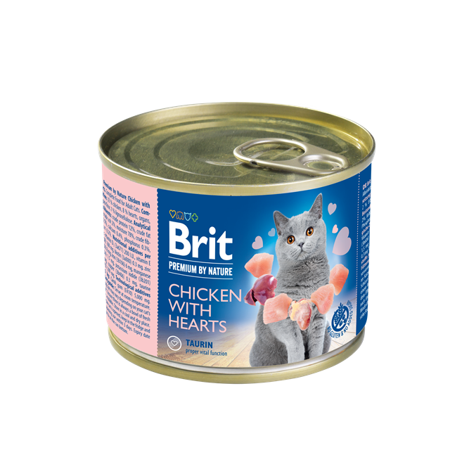 Brit Premium By Nature Cat Chicken With Hearts, 200 g Brit