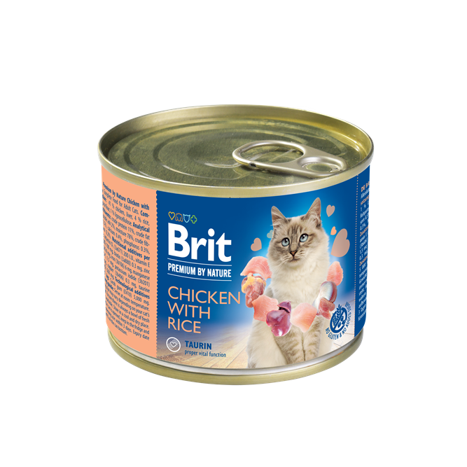 Brit Premium By Nature Cat Chicken With Rice, 200 g Brit