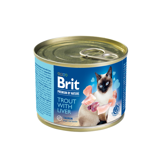 Brit Premium By Nature Cat Trout With Liver, 200 g Brit imagine 2022