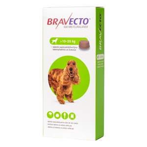 Bravecto (10-20 kg) 1 tbl x 500 mg MSD imagine 2022