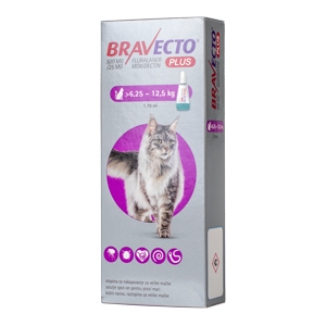 Bravecto Plus Spot On Cat 500 mg (6.25-12.5 kg) x 1 MSD imagine 2022