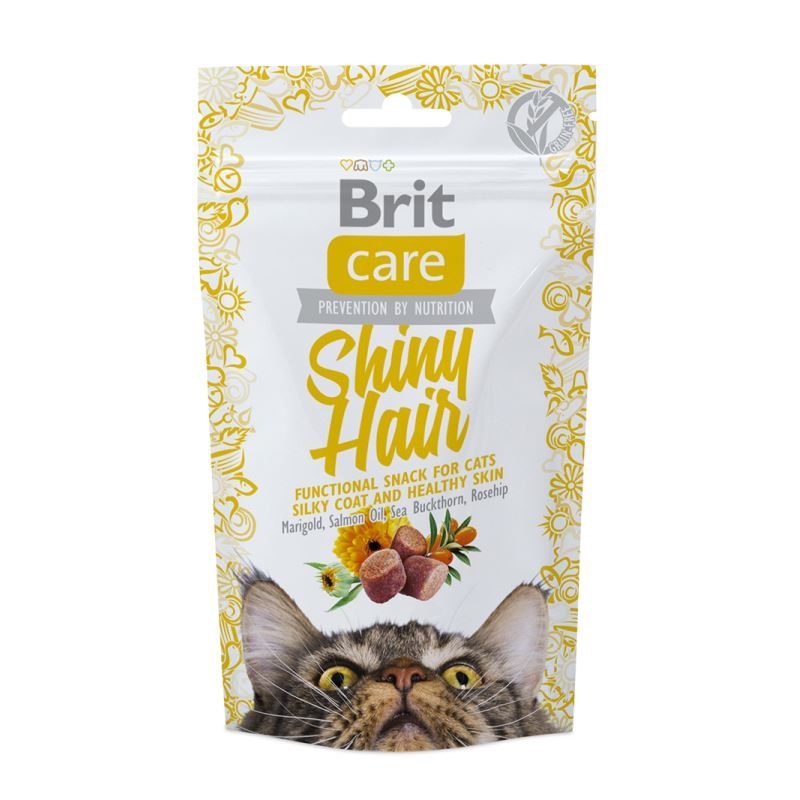 Brit Care Cat Snack Shiny Hair, 50 g Brit imagine 2022